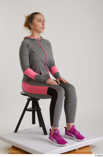  Mia Brown  1 dressed grey hoodie grey leggings pink sneakers sitting sports whole body 0006.jpg